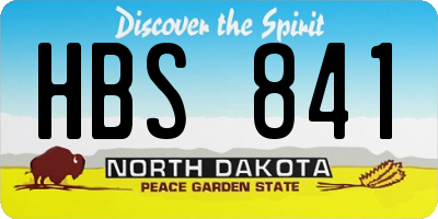ND license plate HBS841