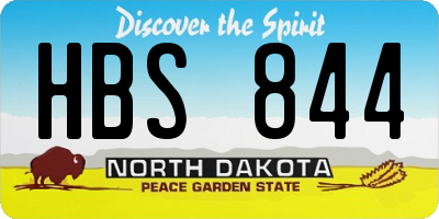 ND license plate HBS844