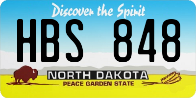 ND license plate HBS848