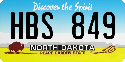 ND license plate HBS849