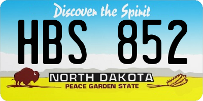 ND license plate HBS852