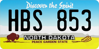 ND license plate HBS853