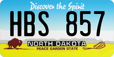 ND license plate HBS857