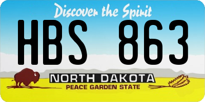 ND license plate HBS863