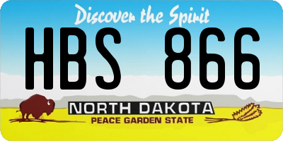 ND license plate HBS866