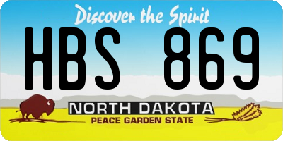 ND license plate HBS869