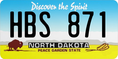 ND license plate HBS871