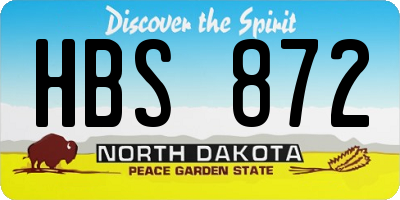 ND license plate HBS872