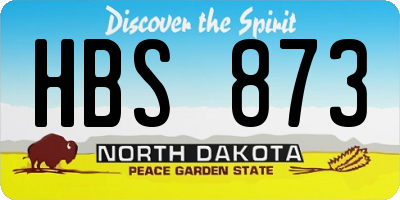 ND license plate HBS873