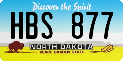 ND license plate HBS877
