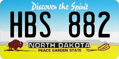 ND license plate HBS882