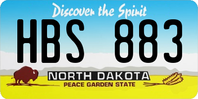 ND license plate HBS883