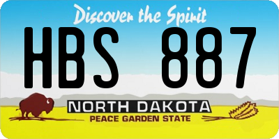 ND license plate HBS887