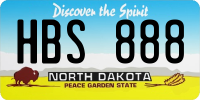 ND license plate HBS888