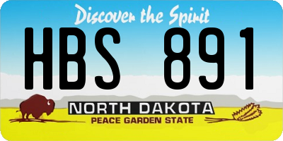ND license plate HBS891