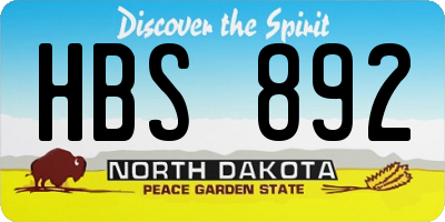 ND license plate HBS892