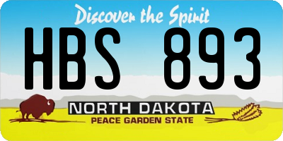 ND license plate HBS893