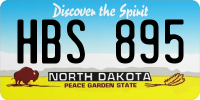 ND license plate HBS895