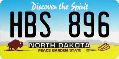 ND license plate HBS896