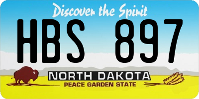 ND license plate HBS897
