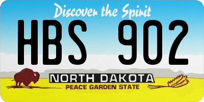 ND license plate HBS902