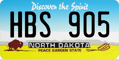 ND license plate HBS905