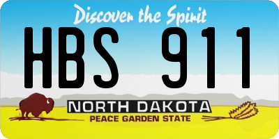 ND license plate HBS911