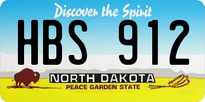 ND license plate HBS912