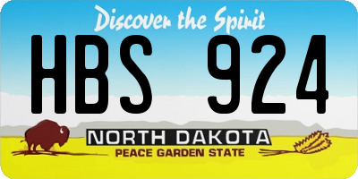 ND license plate HBS924