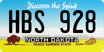 ND license plate HBS928