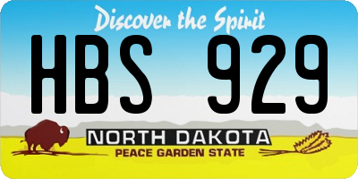 ND license plate HBS929