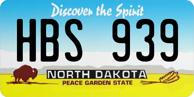 ND license plate HBS939