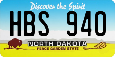 ND license plate HBS940