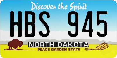 ND license plate HBS945