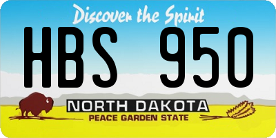 ND license plate HBS950