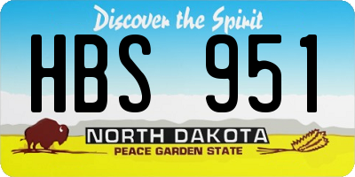 ND license plate HBS951