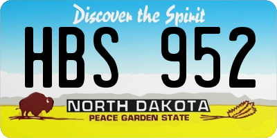 ND license plate HBS952