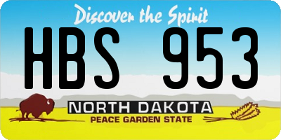 ND license plate HBS953
