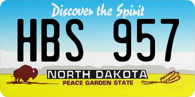 ND license plate HBS957