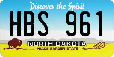 ND license plate HBS961