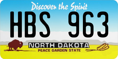 ND license plate HBS963