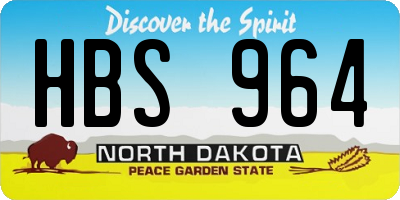 ND license plate HBS964