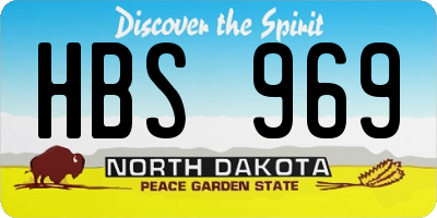 ND license plate HBS969