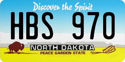 ND license plate HBS970