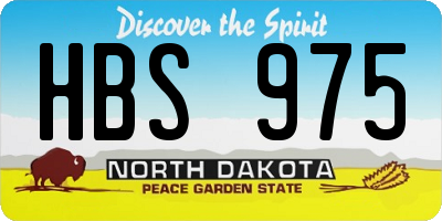 ND license plate HBS975