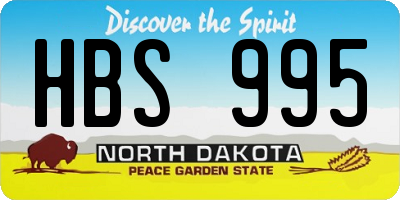 ND license plate HBS995