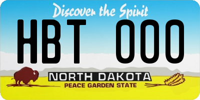 ND license plate HBT000