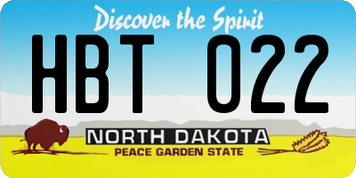 ND license plate HBT022