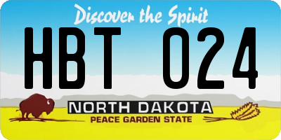 ND license plate HBT024