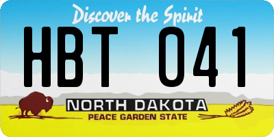 ND license plate HBT041